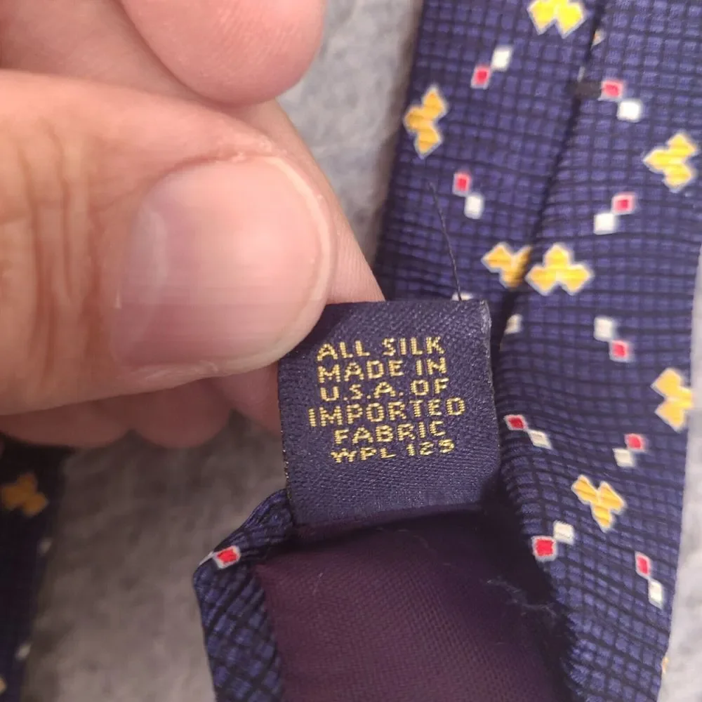 Vintage Chaps Ralph Lauren‎ Men's Tie Silk Blue Necktie Office Work USA Made
